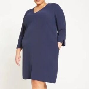 Universal Standard Premier Dress Size 18/20 Navy Minimalist Workwear Casual